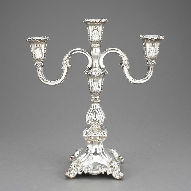 KANDELABER, silver, Åbo, Finland, rokokostil, 1965.