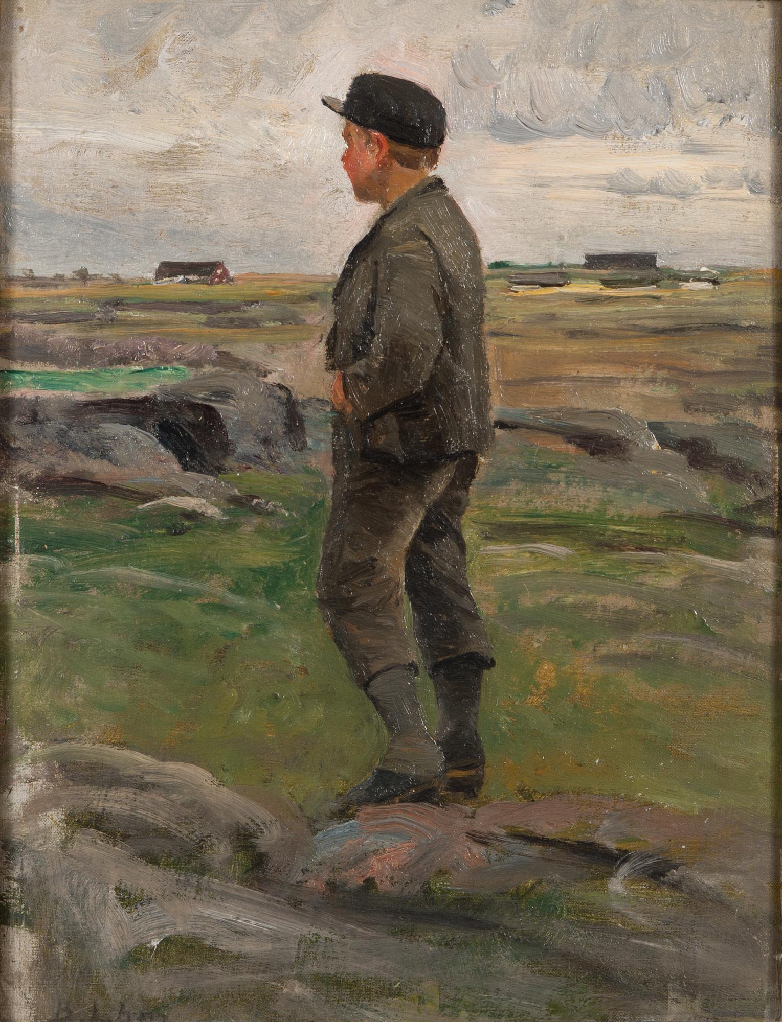 Berndt Lindholm, Gosse i landskap.