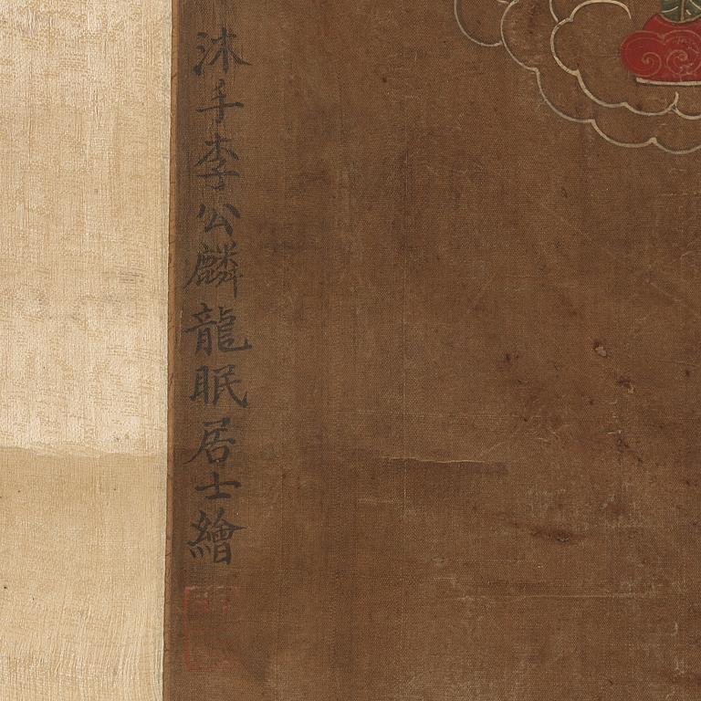 A Song-style hanging scroll of a eleven-headed Avalokiteshvara, Qing dynasty, 19th century.