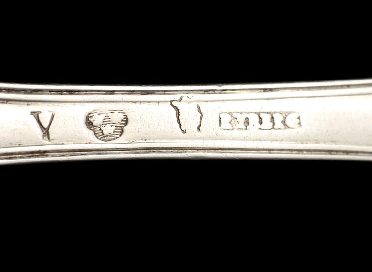 PARTI BESTICK, 38 st, silver, 1700/1800/1900-tal. Vikt ca. 784g.
