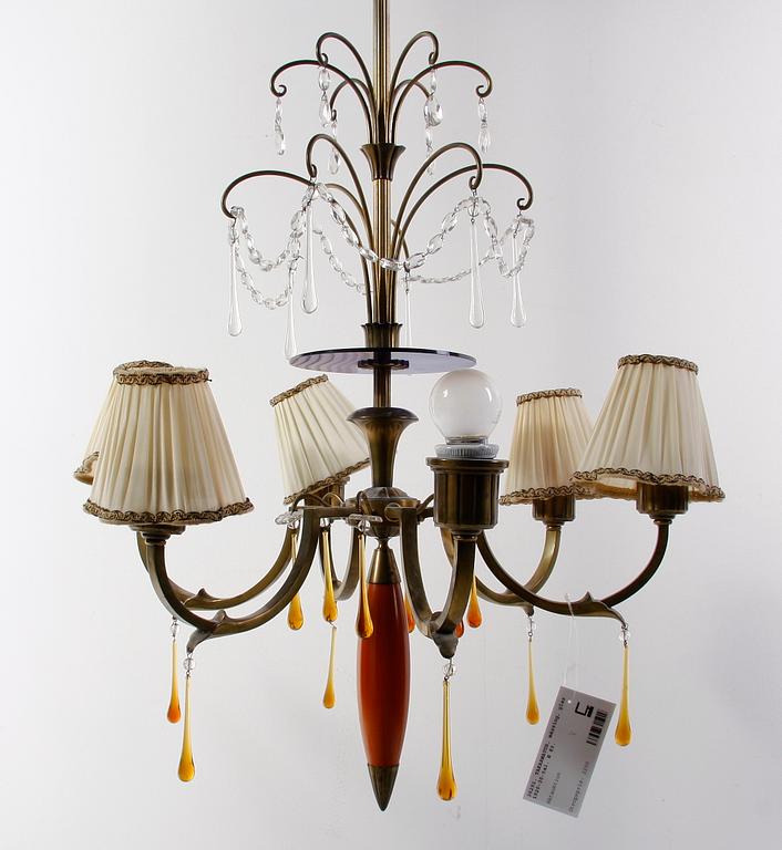 TAKARMATUR, mässing, glas, 1920-30-tal. H 89.