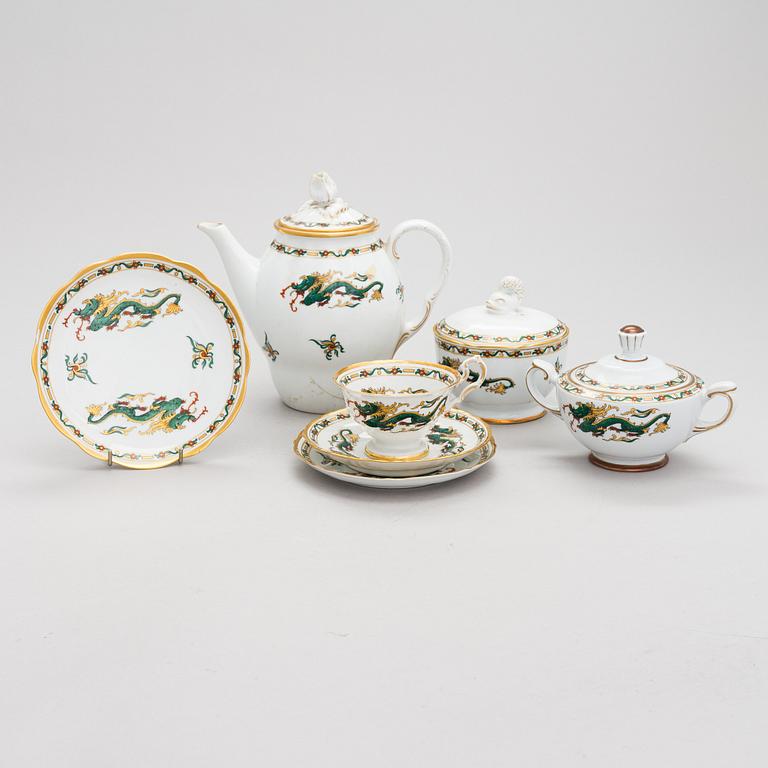 A ca 23-piece Dragon decorated coffee set, Arabia Finland 1920s-30s.