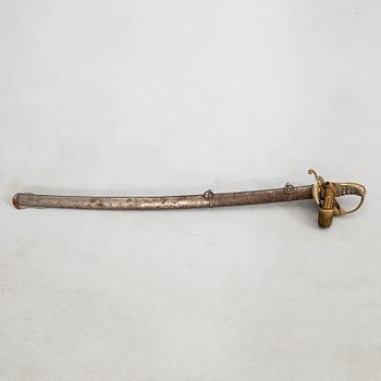 Saber, Swedish, m/1859 for officer, with scabbard.