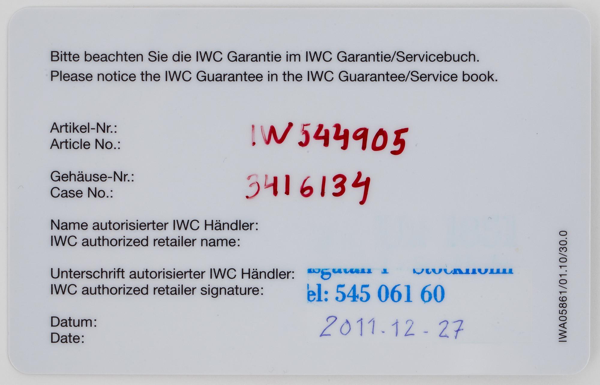 IWC, Schaffhausen, Portuguese Minute Repeater, armbandsur, 44 mm.