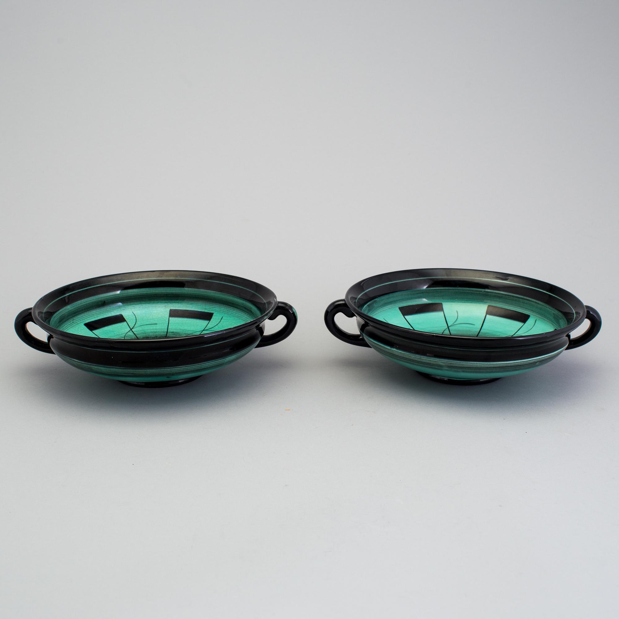 2 bowls of the "V series", Ilse Claesson for Rörstrand, 1930´s.