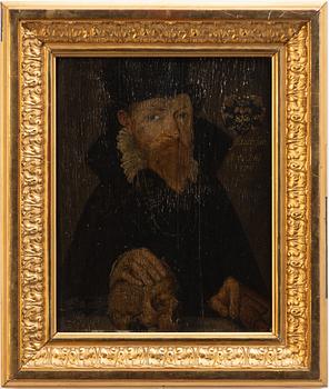 Okänd konstnär, troligen 1600-tal, Man med dödskalle.