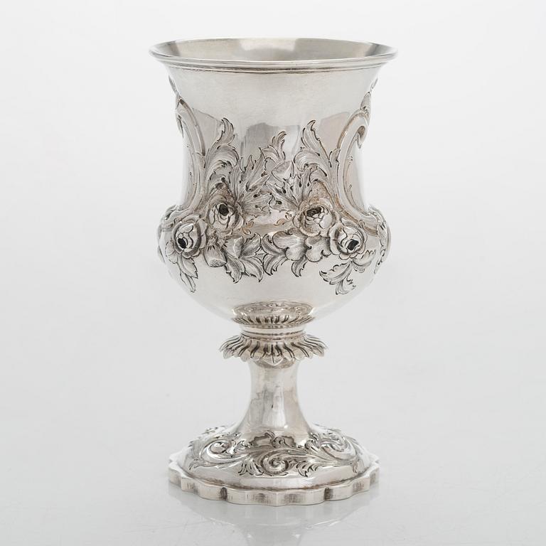 William Smily, a sterling silver Goblet, maker's mark of William Smily, A B Savory & Sons, London 1861.