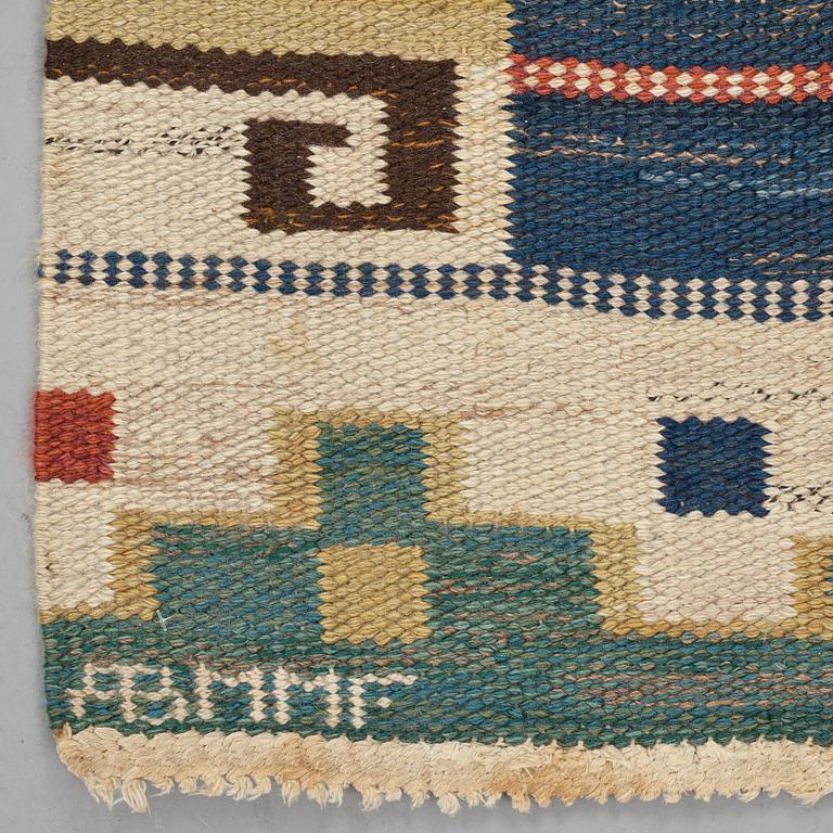 Märta Måås-Fjetterström, Matto, "Blå heden", flat weave, ca 218,5-222 x 148,5 cm, signed AB MMF.