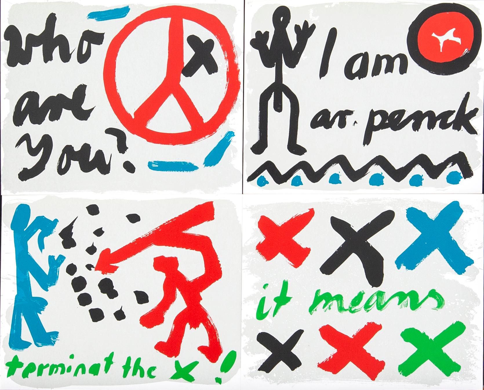 A.R Penck, serigrafi 12 dlr signerad och numrerad EA.