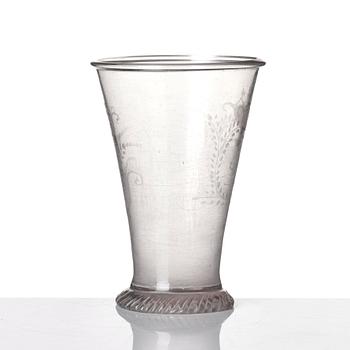 A glass goblet, Skånska glasbruket, Sweden, 18th Century.