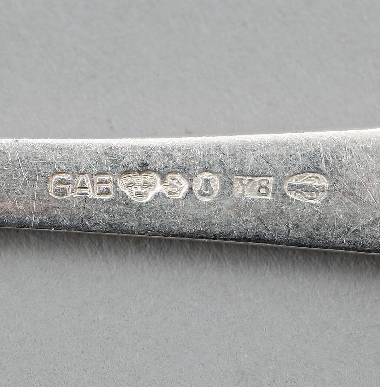 BESTICK, silver, "Rosenholm" och "Ranka", GAB, Stockholm. Vikt med stålblad ca 887 gram.