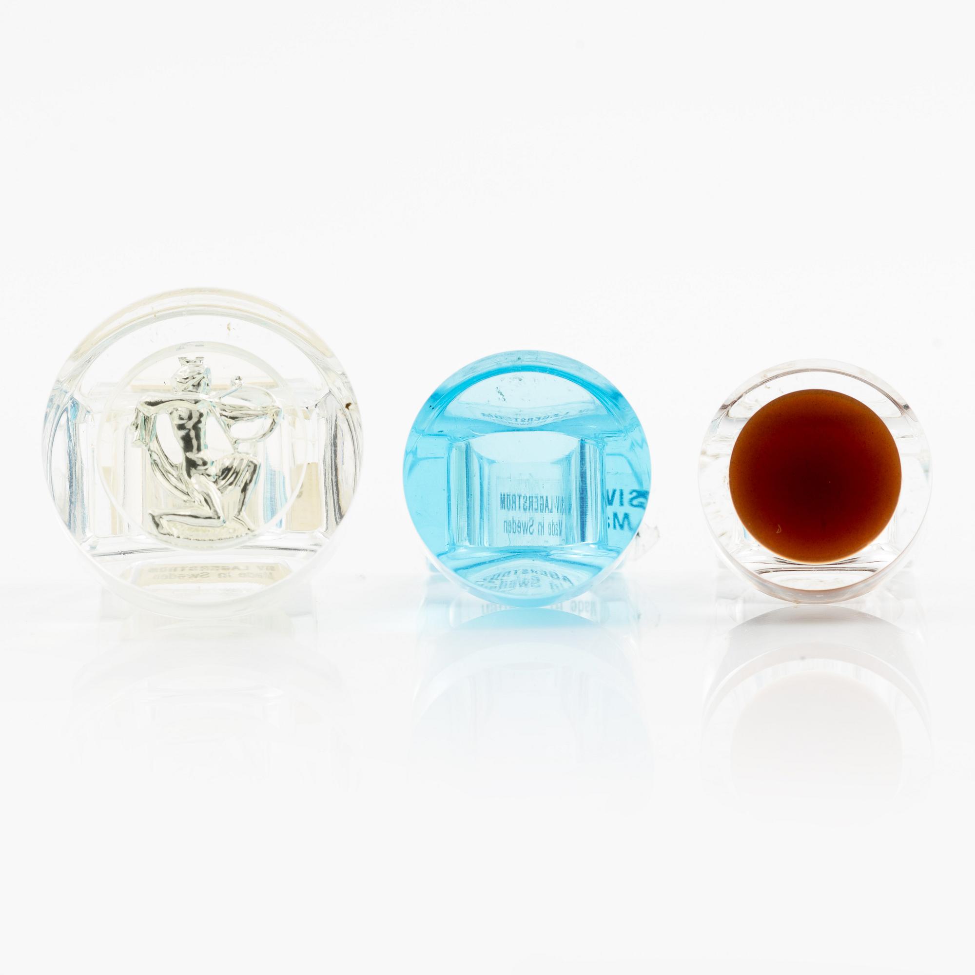 Siv Lagerström, tre ringar, akrylplast, 1970-tal.