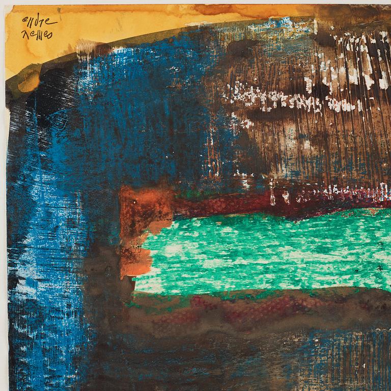 ENDRE NEMES, crayon and acrylic on paper, signed Endre Nemes and dated 1963.