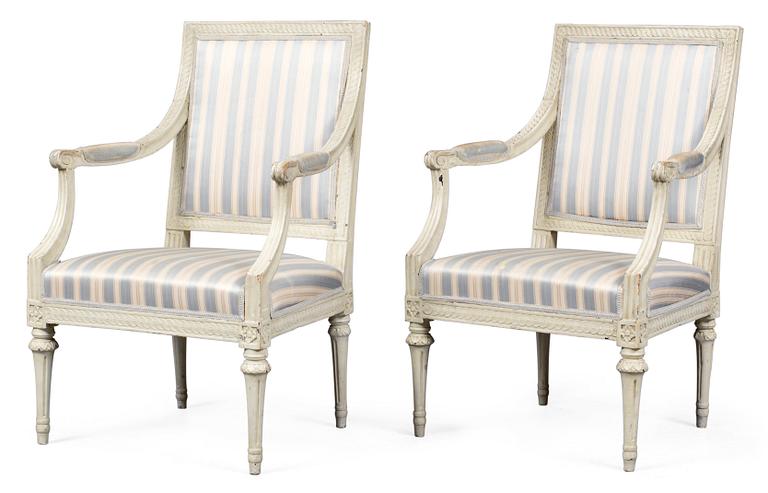 A pair of Gustavian armchairs.