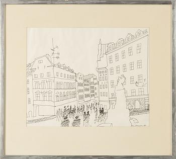 Stig Claesson, ink, signed and dated -80.