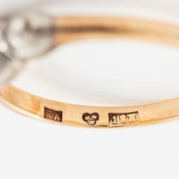 Ring 18K guld och silver med rosenslipade diamanter.