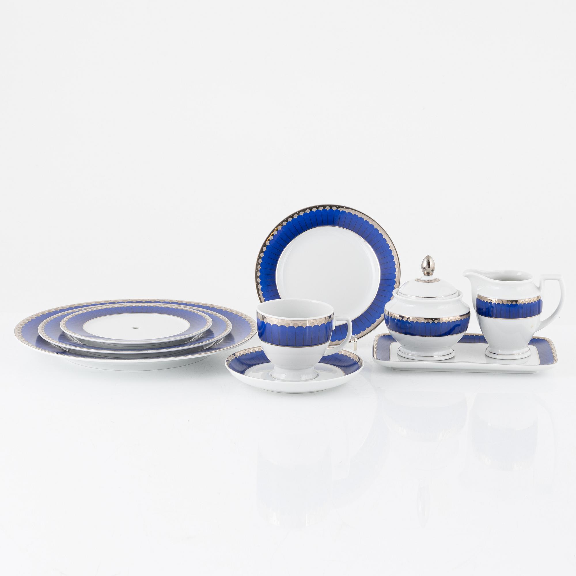 Sigvard Bernadotte, a 30-piece coffee service, 'Millenium/Marianne", Christineholm, Fyklöver.