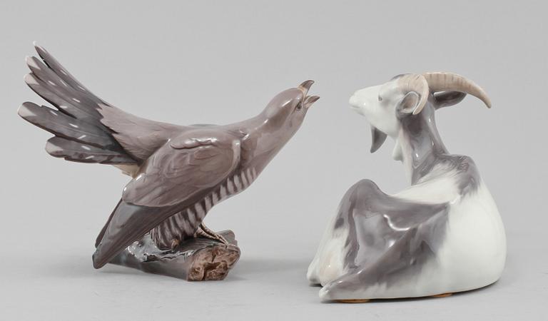 FIGURINER, 2 st, porslin, Royal Copenhagen samt Bing & Gröndahl, 1900-talets andra hälft.