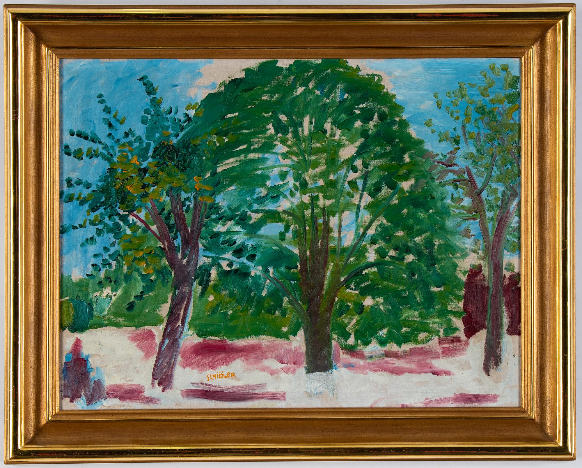 Inge Schiöler, oil on canvbas, signed Schiöler.