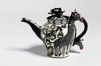 Tekanna, "Giraffe Teapot", med dekor av giraffer.