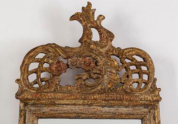 A Rococo mirror, Denmark/Germany, 18th Century.