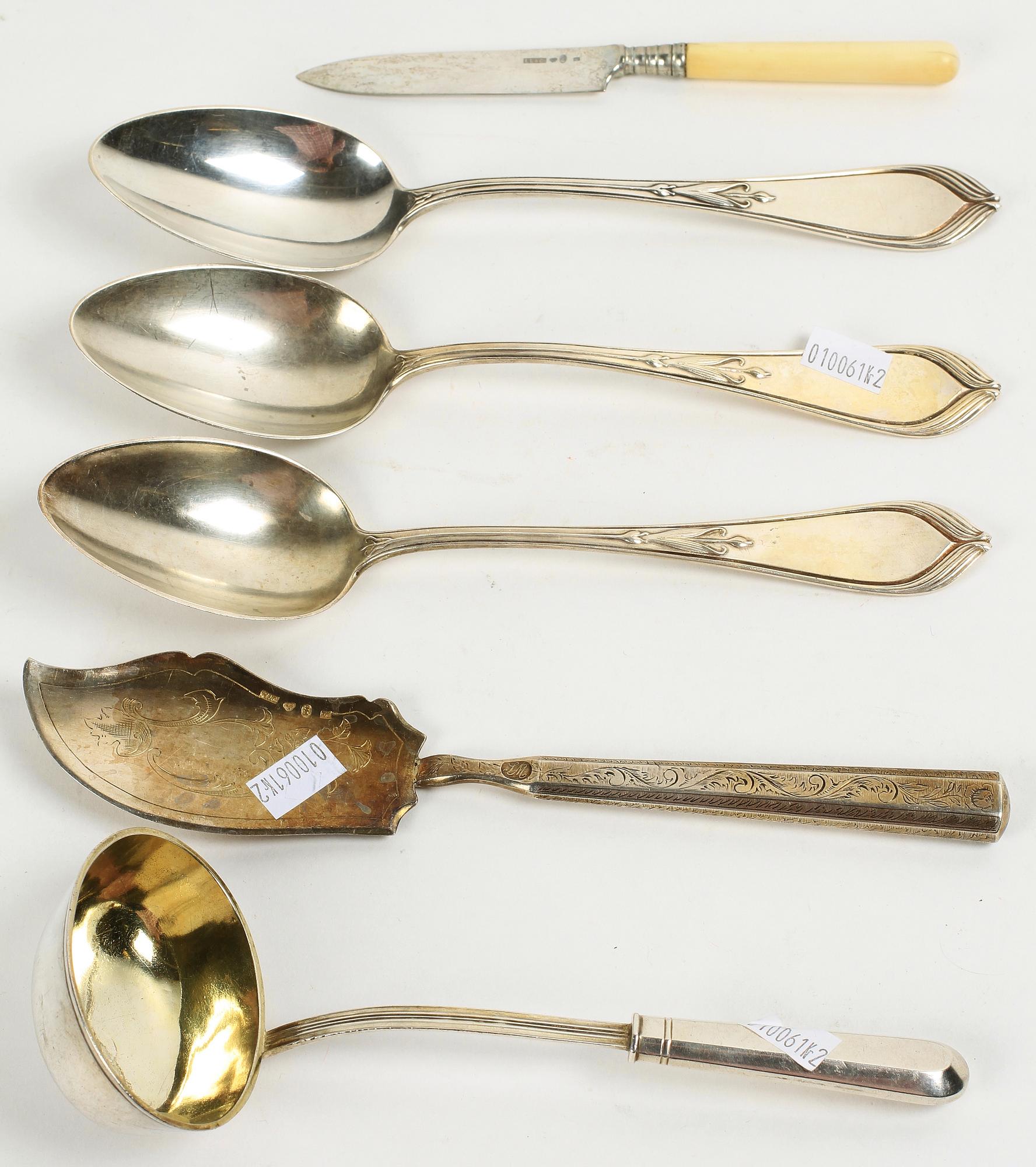 PARTI BESTICK 11 delar , silver, 1827-1912.