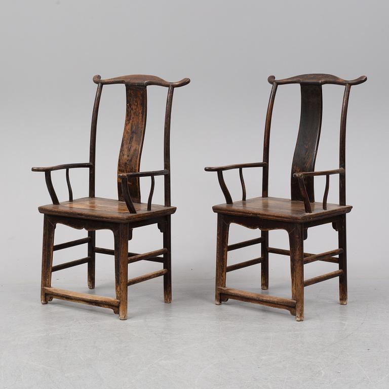 A pair of chinese chairs, Qing dynasty (1664-1912).