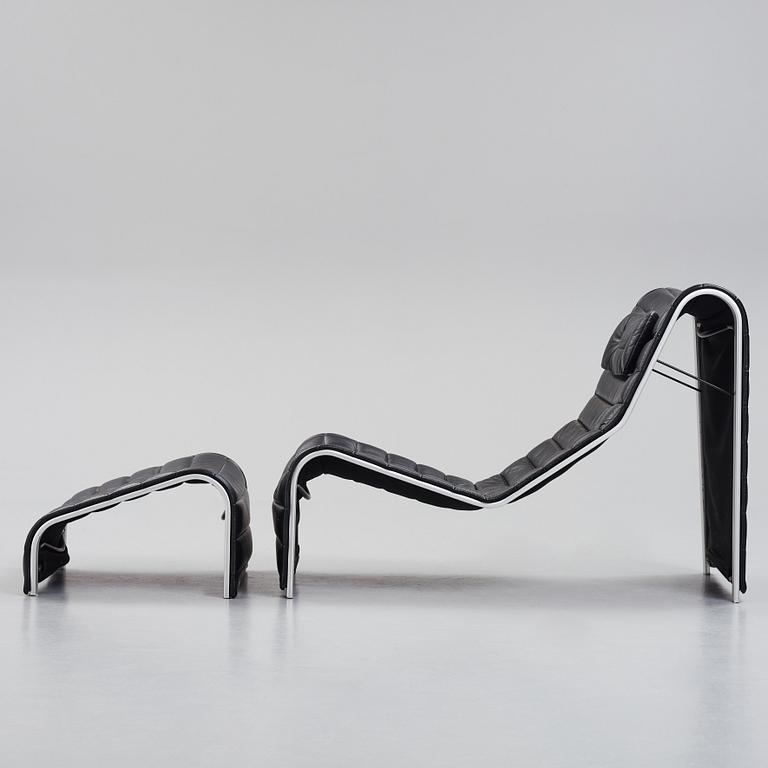 Eric Sigfrid Persson, a 'Flytande Design' lounge chair and ottoman from Möbelkultur AB, Sweden, post 1972.
