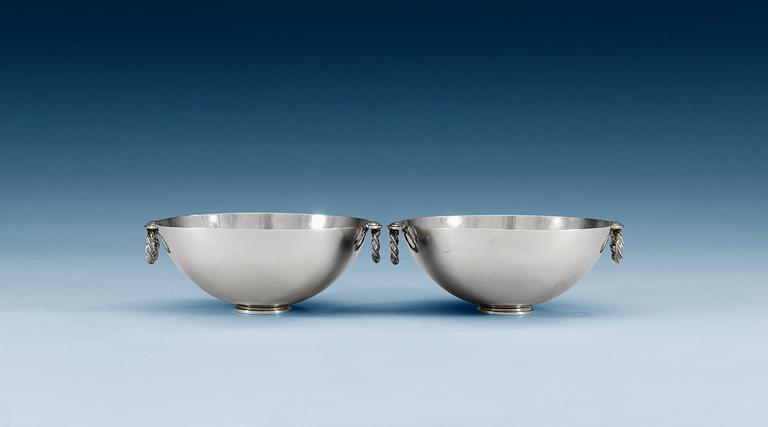 A pair of Atelier Borgila sterling bowls, Stockholm 1945.