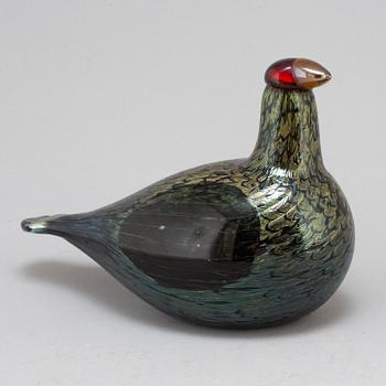 OIVA TOIKKA, figurin, glas, "Birds", Iittala, Finland.