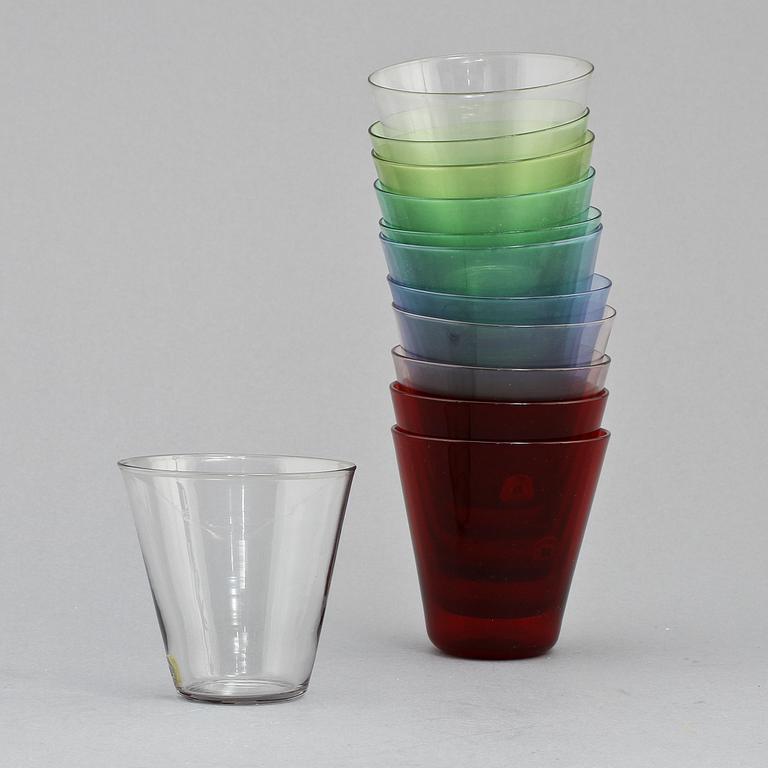 DRICKSGLAS, 12 st, glas, "Mambo", Lennart Rosén, Reijmyre, 1950-tal.