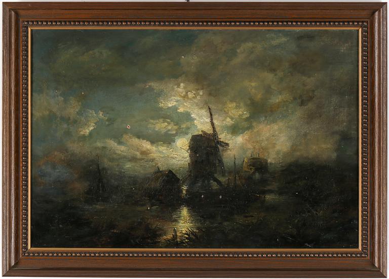 OKÄND KONSTNÄR, olja på duk, otydligt signerad, 1700-tal.