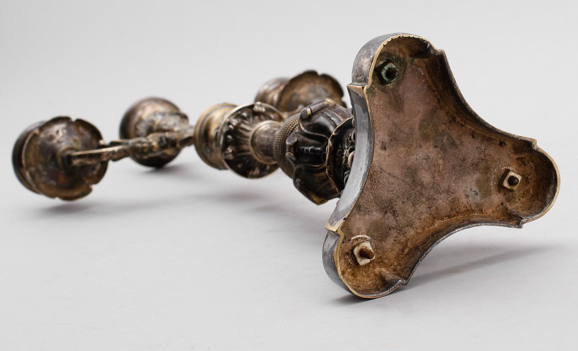 KANDELABER, förslivrad metall, senempire, 1800-talets första hälft.
