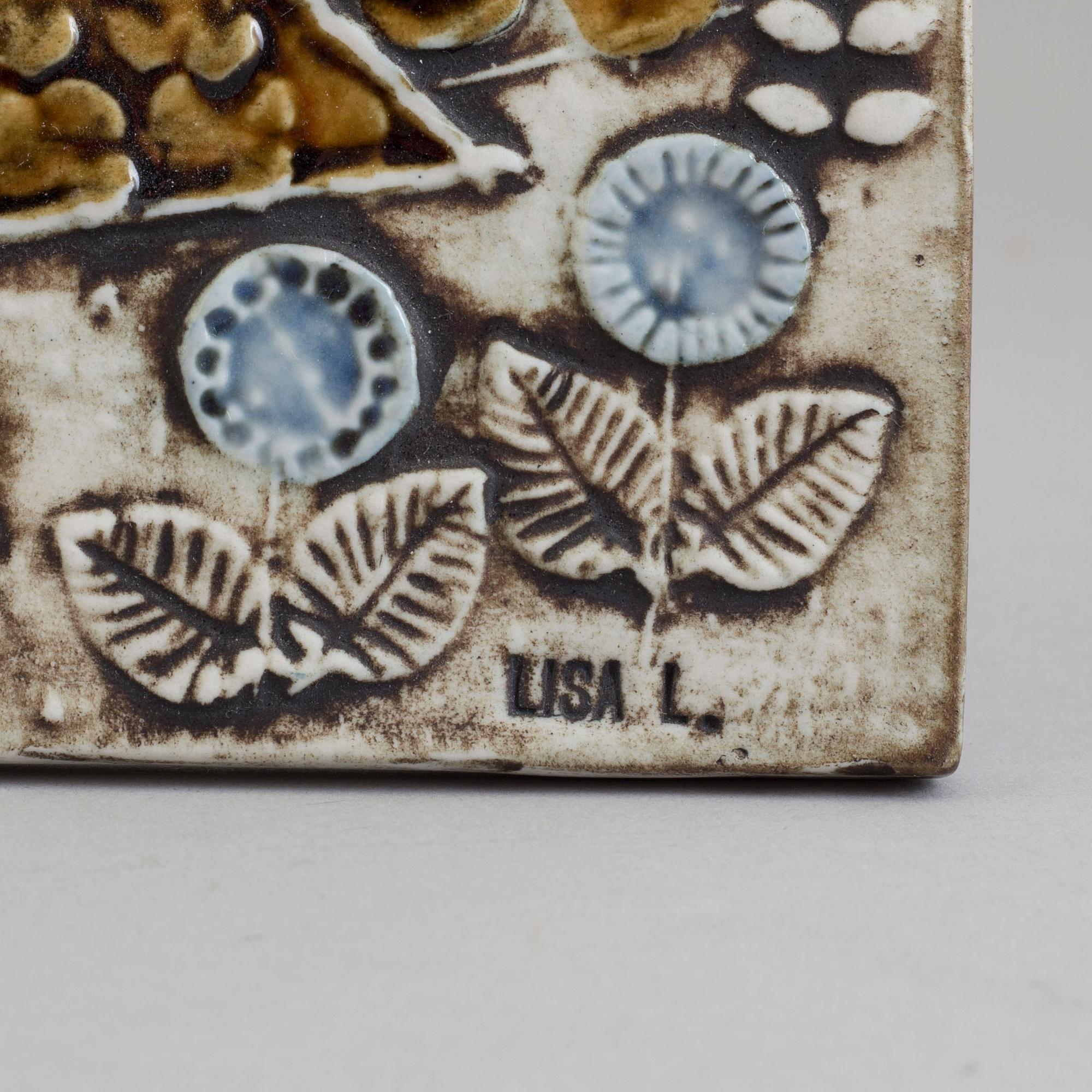 A Lisa Larson stoneware wall relief, for Gustavsberg.