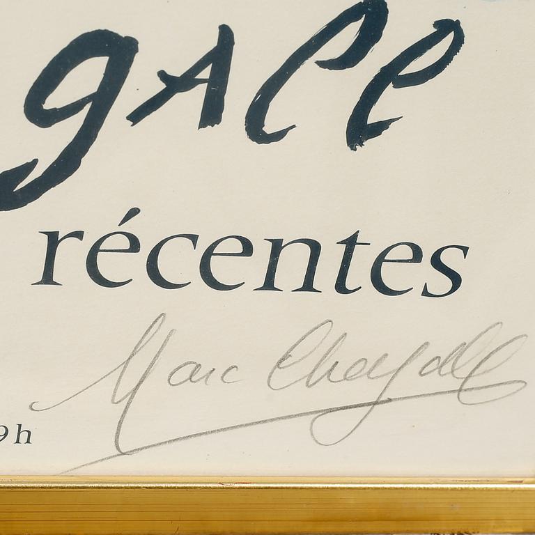 MARC CHAGALL, utställningsaffisch, signerad och numrerad 140/150.