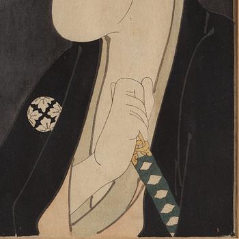 TOSHUSAI SHARAKU (act.c.1794), efter, färgträsnitt. Japan, 1900-tal.