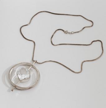 A rock crystal pendant by Waldemar Jonsson, Skara, 1974.