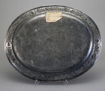 BRICKA, försilvrad koppar, sekelskiftet 1900.