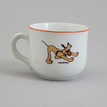 2 parts of 1932-49 children's porcelain cup and saucers by Arabia, Finland.