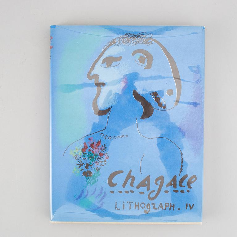 Three artbooks, Marc Chagall lithograph III-IV and Miro Lithograph II, published by André Sauret/Maeght.