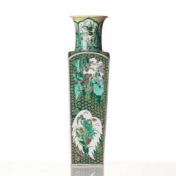 A famille verte and jeune vase, Qing dynasty, 19th century.