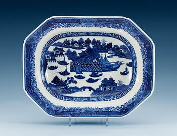 1757. A blue and white tureen stand with the 'Dutch Folly', Qing dynasty, Qianlong (1736-95).