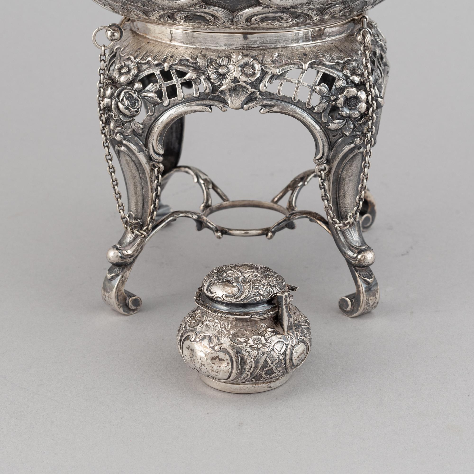 A German rococo style silver tea- and coffee service.