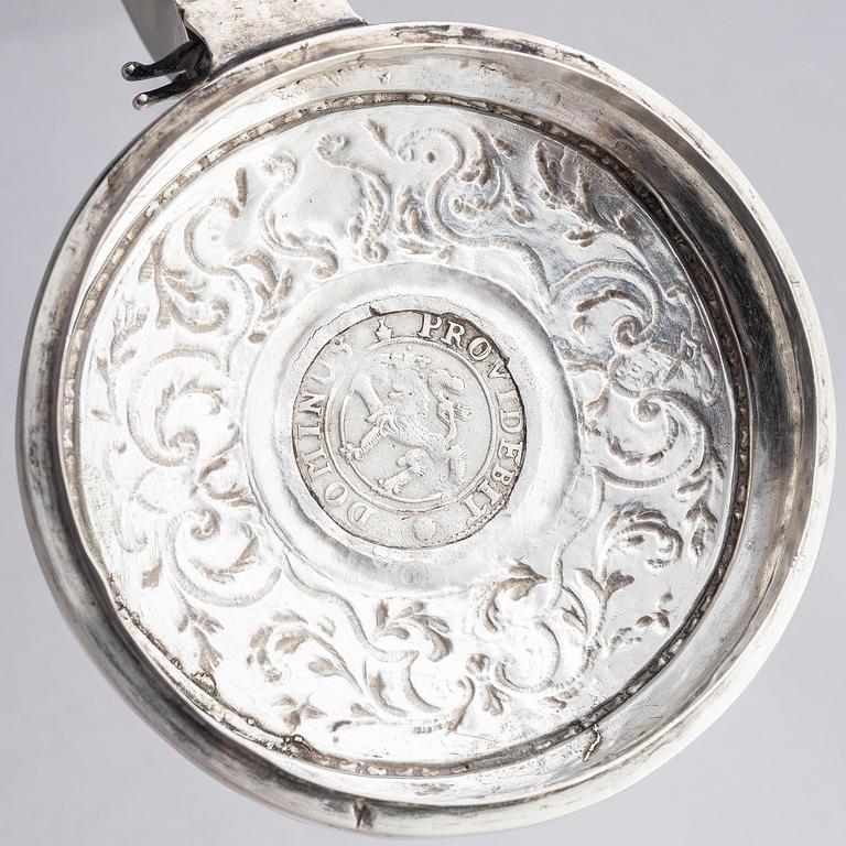 A possibly Danish 18th century silver tankard, unidentified maker's mark.