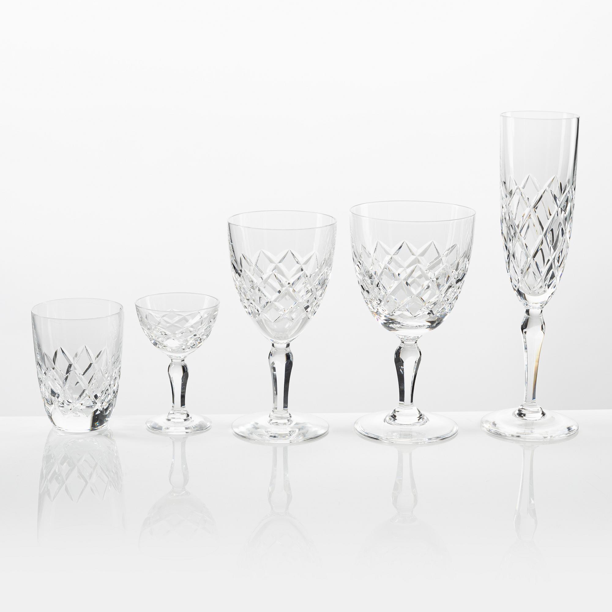 Glasservis, 62 delar, "Karolina", Orrefors.