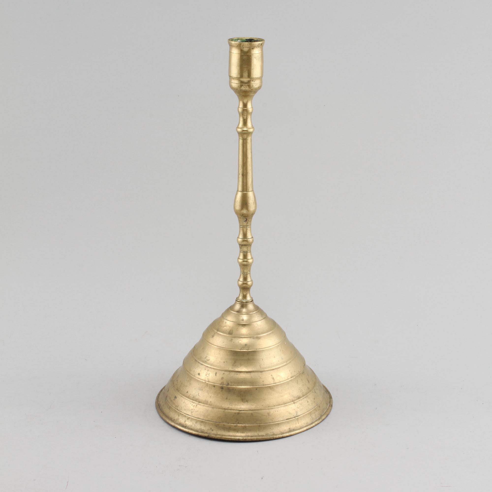 LJUSSTAKE, mässing, 1700/1800-tal.