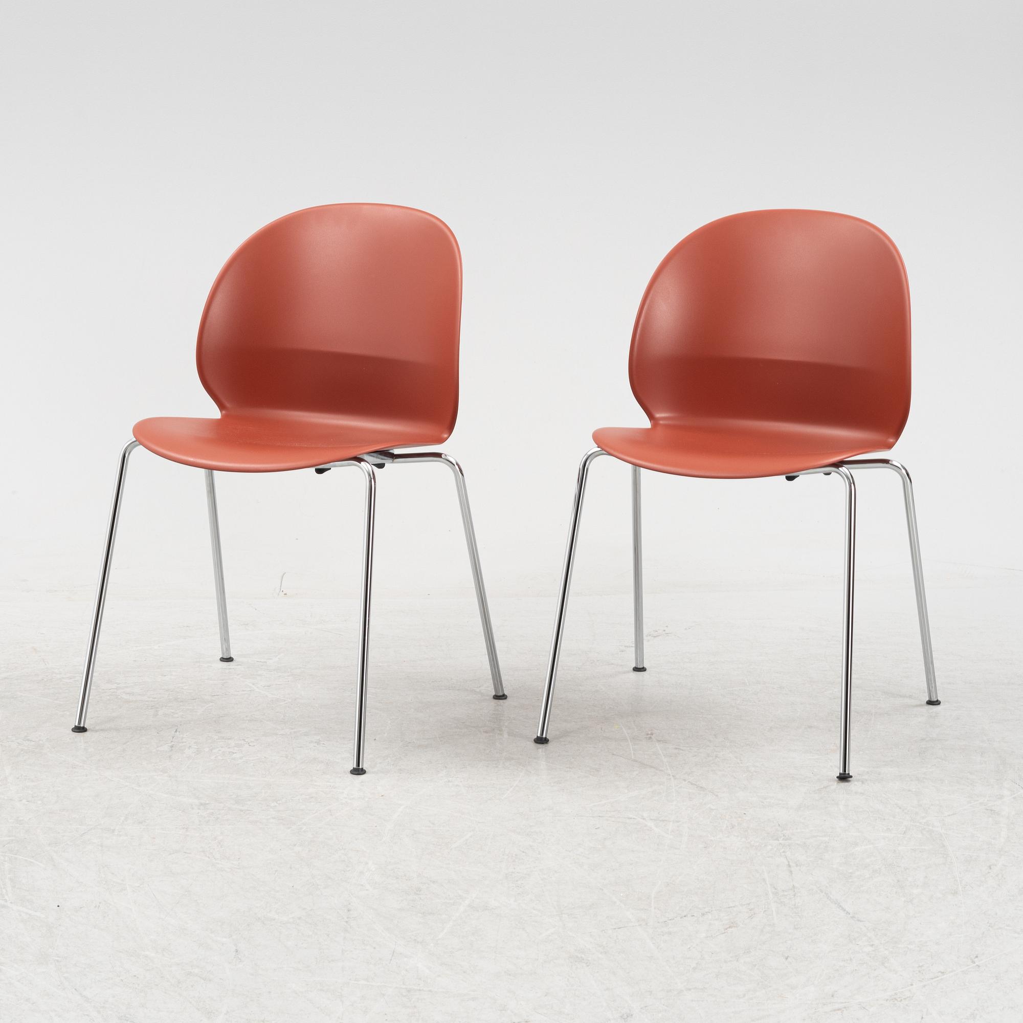 Nendo, a set of eight model 'N02-10 Recycle chairs, Fritz Hansen, Denmark, 2020.