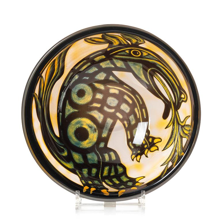 Eva Englund, a 'Ravenna' glass bowl, Orrefors 1983.