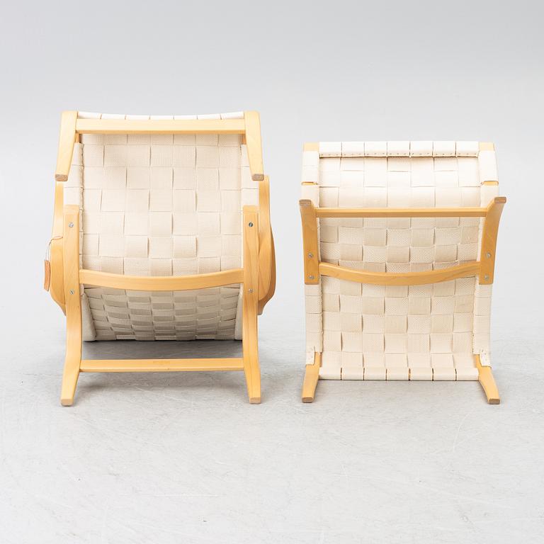 Bruno Mathsson, armchair and footstool, "Miranda", Bruno Mathsson International, Värnamo.