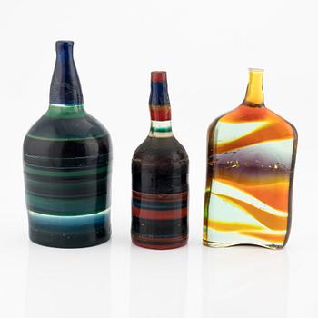 Siv Lagerström, sculptures in the form of bottles, three pieces, acrylic plastic.